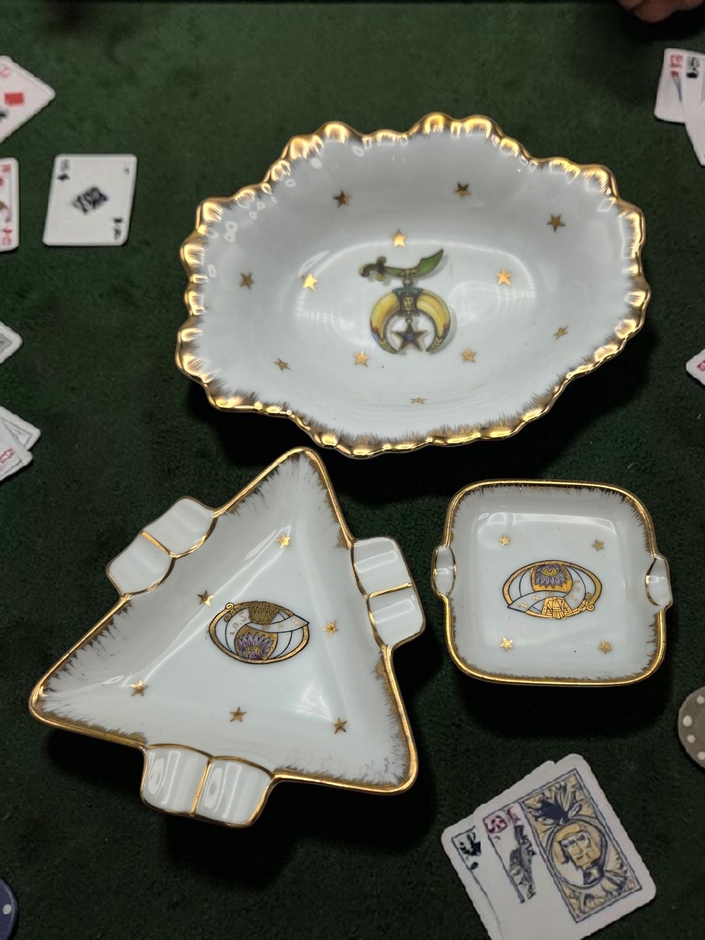 Vintage L.O.S. Egyptian Smoking Ashtrays & Tray Shriners Auxiliary Set - Japan